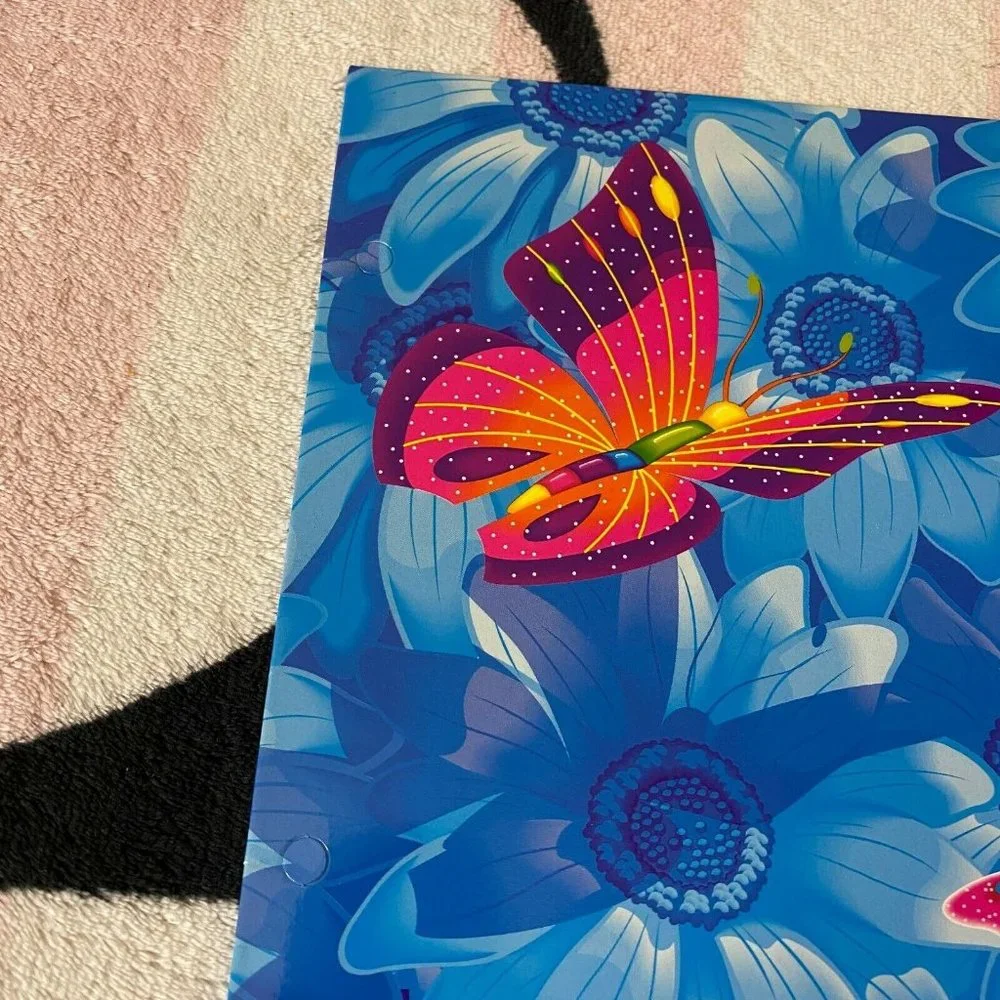 Vintage Lisa Frank Butterflies Flowers Fantastic Fashions Folder *Unpunched